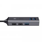 Baseus USB Cube Hub Adapter - алуминиев 5-портов USB хъб за компютри и лаптопи (тъмносив) 3