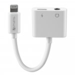 4smarts Audio and Charging Splitter Lightning to Lightning & 3.5mm Aux - Lightning адаптер към 3.5 аудио изход и Lightning изход (6.5см) (бял) 1