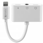 4smarts Audio and Charging Splitter Lightning to 2x Lightning + 3.5 mm Aux Audio Connector - Lightning адаптер към 3.5 аудио изход и 2х Lightning изхода (6.5см) (бял) 1