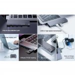 Baseus USB-C Harmonica 5-in-1 Hub Adapter - мултифункционален хъб за свързване на допълнителна периферия за MacBook Pro (тъмносив) 6