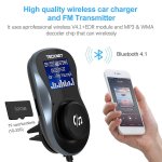 TeckNet F10039 Bluetooth FM Transmitter - блутут FM трансмитер с поставка и зарядно за кола за мобилни устройства (черен) 1
