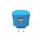 Kit Fresh 3.4A Wall Charger - захранване за ел. мрежа 3.4A с два USB изхода (син) 2