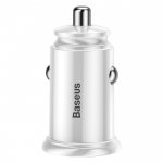 Baseus Dual USB QC 3.0 Car Charger - зарядно за кола с два USB изхода и технология за бързо зареждане (бял) 3