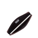 Knomo Barbican Leather Sleeve 15 - луксозен кожен калъф с цип за преносими компютри до 15 инча (кафяв)  4