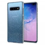 Spigen Liquid Crystal Glitter Case - тънък качествен слииконов (TPU) калъф за Samsung Galaxy S10 Plus (прозрачен)  4