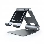 Satechi R1 Aluminum Foldable Stand - сгъваема алуминиева поставка за мобилни телефони, таблети и лаптопи до 12 инча (тъмносив) 1