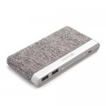 Platinet Power Bank 10000 mAh Polymer Fabric Braided - външна батерия с 2 USB изходa за таблети и смартфони (светлосив) 1
