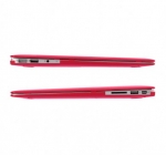 InCase Hardshell Case - предпазен кейс за MacBook Air 11 инча модел 2012 г. (червен-прозрачен) 2