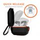 Urban Armor Gear Hardcase Hang Case - удароустойчив силиконов калъф с карабинер за Apple Airpods Pro (черен-оранжев) 10