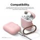 Elago Airpods Skinny Silicone Hang Case - тънък силиконов калъф с карабинер за Apple Airpods и Apple Airpods 2 with Wireless Charging Case (розов)  2