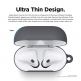 Elago Airpods Skinny Silicone Hang Case - тънък силиконов калъф с карабинер за Apple Airpods и Apple Airpods 2 with Wireless Charging Case (тъмносив)  1