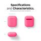 Elago Airpods Skinny Silicone Case - тънък силиконов калъф за Apple Airpods и Apple Airpods 2 with Wireless Charging Case (розов-фосфор)  7