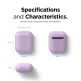 Elago Airpods Skinny Silicone Case - тънък силиконов калъф за Apple Airpods и Apple Airpods 2 with Wireless Charging Case (лилав)  2