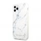 Guess Marble Case - дизайнерски кейс с висока защита за iPhone 11 Pro Max (бял) 1