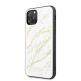 Guess Marble Glass Case - дизайнерски кейс с висока защита за iPhone 11 Pro Max (бял) 1