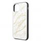Guess Marble Glass Case - дизайнерски кейс с висока защита за iPhone 11 (бял) 2