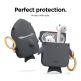 Elago Airpods Shark Design Silicone Case - силиконов калъф с карабинер за Apple Airpods и Apple Airpods 2 (сив) 2