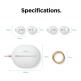 Elago Airpods Basic Cover with Carrying Pouch Case - силиконов калъф с карабинер и силиконови накрайници за Apple Airpods и Apple Airpods 2 (бял-фосфор) 1