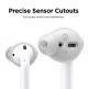 Elago Airpods Basic Cover with Carrying Pouch Case - силиконов калъф с карабинер и силиконови накрайници за Apple Airpods и Apple Airpods 2 (бял-фосфор) 6