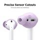 Elago Airpods Basic Cover with Carrying Pouch Case - силиконов калъф с карабинер и силиконови накрайници за Apple Airpods и Apple Airpods 2 (лилав) 2