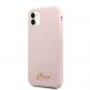 Guess Hard Silicone Case - силиконов (TPU) калъф за iPhone 11 (розов) 1