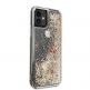 Guess Liquid Glitter Hearts Case - дизайнерски кейс с висока защита за iPhone 11 (златист) 2