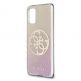 Guess Glitter 4G Circle Logo Case - дизайнерски кейс с висока защита за Samsung Galaxy S20 Plus (розов) 2