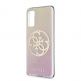 Guess Glitter 4G Circle Logo Case - дизайнерски кейс с висока защита за Samsung Galaxy S20 (розов) 5