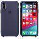 Apple Silicone Case - оригинален силиконов кейс за iPhone XS (тъмносин) (bulk) 2