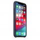 Apple Silicone Case - оригинален силиконов кейс за iPhone XS (тъмносин) (bulk) 4