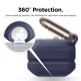 Elago Airpods Pro Waterproof Hang Case - водоустойчив силиконов калъф с карабинер за Apple Airpods Pro (тъмносин) 1