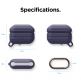 Elago Airpods Pro Waterproof Hang Case - водоустойчив силиконов калъф с карабинер за Apple Airpods Pro (тъмносин) 6