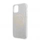 Guess Circle Glitter 4G Case - дизайнерски кейс с висока защита за iPhone 11 Pro (сребрист) 2