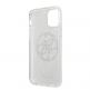 Guess Circle Glitter 4G Case - дизайнерски кейс с висока защита за iPhone 11 Pro (сребрист) 3