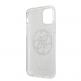 Guess Circle Glitter 4G Case - дизайнерски кейс с висока защита за iPhone 11 (сребрист) 3
