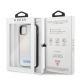 Guess Iridescent Leather Hard Case - дизайнерски кожен кейс за iPhone 11 Pro Max (сребрист) 6