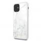 Guess Marble Hard Case - дизайнерски кейс с висока защита за iPhone 11 (бял) 1