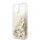 Guess Circle Liquid Glitter Hard Case - дизайнерски кейс с висока защита за iPhone 11 Pro (златист) 2