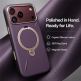 Кожен кейс с MagSafe и вградена поставка за iPhone 18 Pro Max, iPhone 17 Pro Max - Torras Ostand Q3 VegSkin MagSafe Case (purple) 6