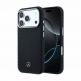 Дизайнерски кожен кейс с MagSafe за iPhone 18 Pro - Mercedes PU Leather Wood Semi Wrap MagSafe Case (black)