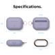 Elago Airpods Original Hang Silicone Case - силиконов калъф с карабинер за Apple Airpods Pro (тъмнолилав) 6