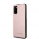 Guess Iridescent Leather Hard Case - дизайнерски кожен кейс за Samsung Galaxy S20 (розово злато) 1