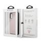 Guess Iridescent Leather Hard Case - дизайнерски кожен кейс за Samsung Galaxy S20 (розово злато) 4