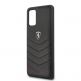 Ferrari Heritage Quilted Leather Hard Case - кожен кейс (естествена кожа) за Samsung Galaxy S20 Plus (черен) 2