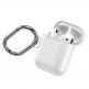 Baseus Lets Go Silica Gel Case - силиконов калъф с карабинер за Apple Airpods & Apple Airpods 2 (бял) 2