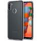 Spigen Liquid Crystal Case - тънък качествен силиконов (TPU) калъф за Samsung Galaxy A11 (прозрачен)  2
