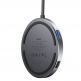 Baseus USB-C Circular Mirror Wireless Charger Hub (WXJMY-0G) - мултифункционален хъб за свързване на допълнителна периферия за устройства с USB-C и пад за безжично зареждане (тъмносив) 6