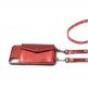 LAVAVIK Cross-Body Phone Purse with Card Compartment - кожен калъф с джоб и лента за врата за iPhone XS Max (червен) 1