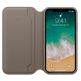 SDesign Original Leather Folio Case - качествен кожен (естествена кожа) калъф за iPhone XS, iPhone X (бежов) 1