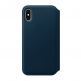 SDesign Original Leather Folio Case - качествен кожен (естествена кожа) калъф за iPhone XS,iPhone X (космическо синьо) 1